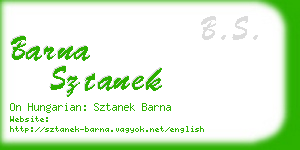 barna sztanek business card